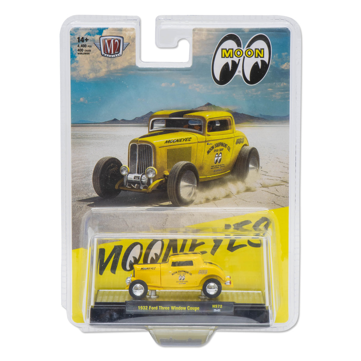 M2 1932 フォード・スリーウインドウ・クーペ　ムーンアイズ(チェイスカー) 1/64 M2 MACHINES X MOONEYES 1932 FORD THREE WINDOW COUPE – Kool