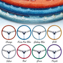 Load image into Gallery viewer, MOONEYES ORIGINAL CALIFORNIA METAL FLAKE STEERING WHEEL, FINGER GRIP