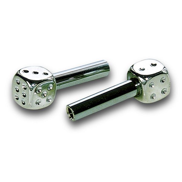 CHROME PLATED DICE DOOR LOCK KNOBS
