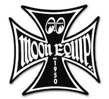 Load image into Gallery viewer, MOON EQUIPPED CROSS STICKER SMALL (8CM)
