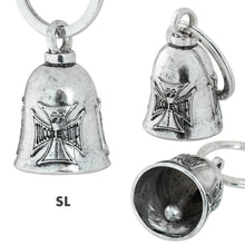 Load image into Gallery viewer, MOON EQUIPPED IRON CROSS BELL KEY RING
