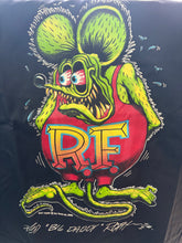Load image into Gallery viewer, (OFFICIAL) RAT FINK FULL COLOUR SIGNATURE BLACK WORK SHIRT
