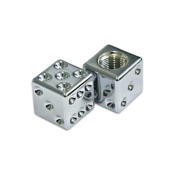 CHROME PLATED DICE AIR VALVE CAPS