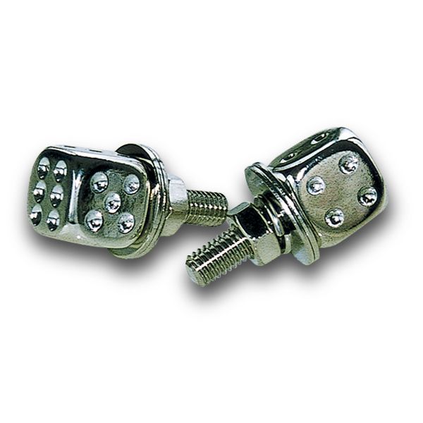 CHROME PLATED DICE LICENCE BOLTS