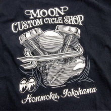 Load image into Gallery viewer, MOON CUSTOM CYCLE SHOP PANHEAD T-SHIRT
