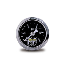 Load image into Gallery viewer, DIRECT MOUNT PRESSURE GAUGE BLACK FACE WITH MOON LOGO
