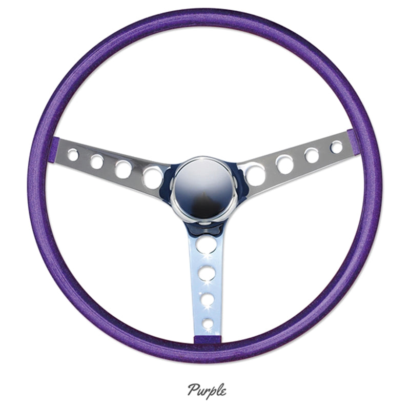 MOONEYES ORIGINAL CALIFORNIA METAL FLAKE STEERING WHEEL, FINGER GRIP