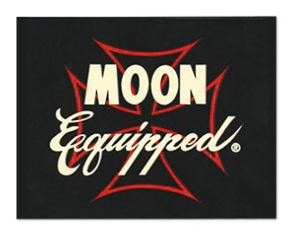 MOON EQUIPPED IRON CROSS STICKER IN RED