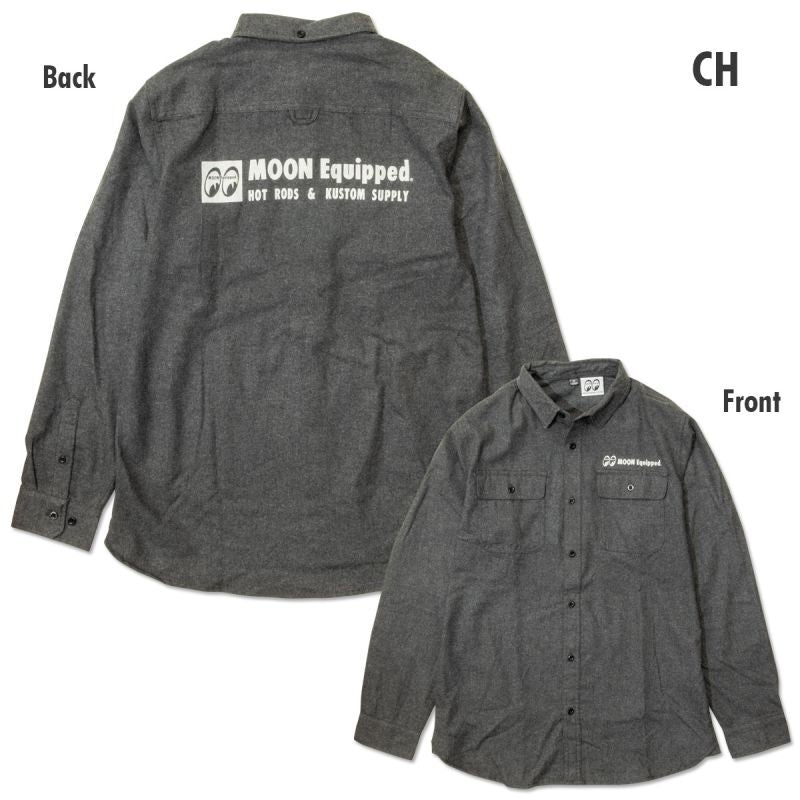 MOON EQUIPPED SOLID FLANNEL SHIRT