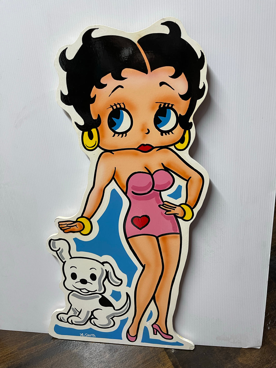 Timber Sign Betty Boop Pink Dress with Dog