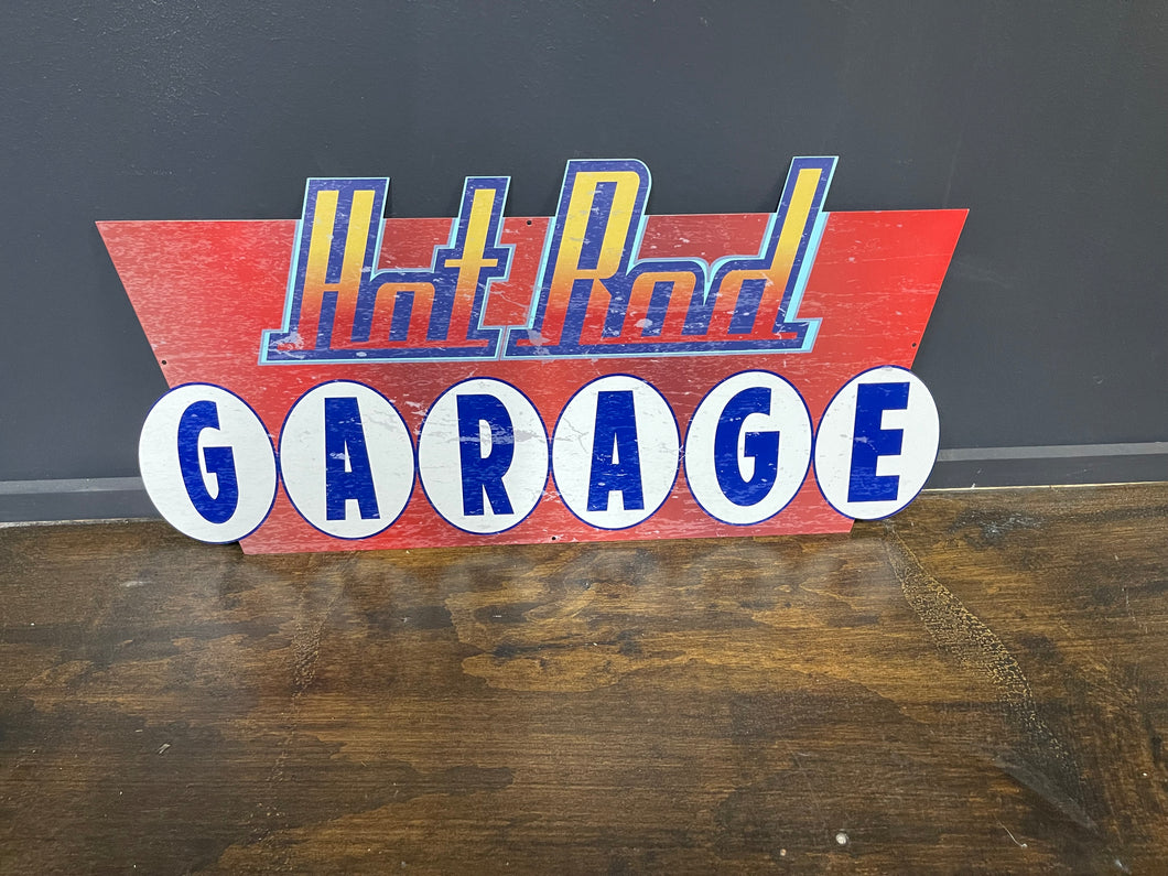Tin Sign Hot Rod Garage